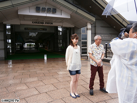 軽井沢駅前 in 雨